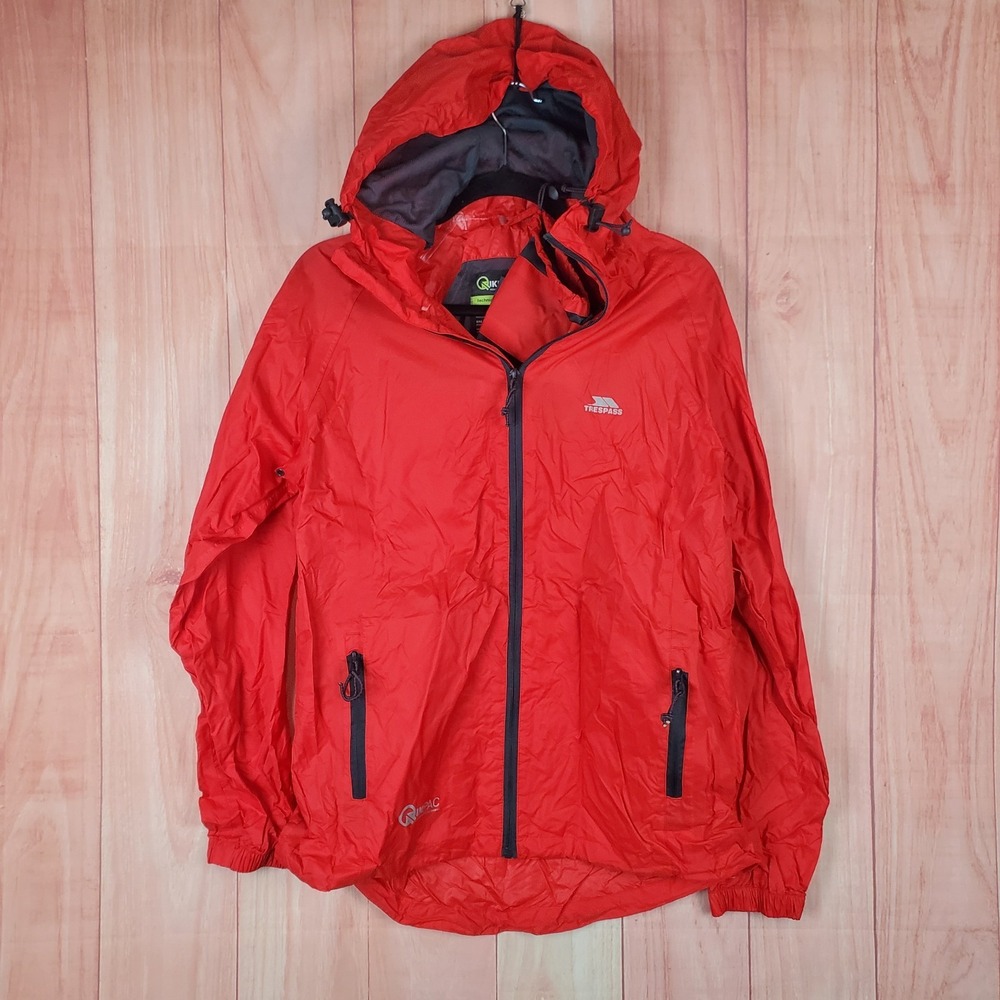Trespass TP75 Packaway Qikpac Jacket Womens XS Orange-Red Waterproof